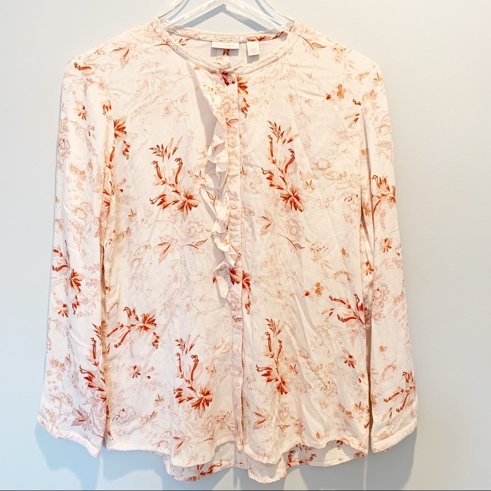 Hinge Floral Open Back Blouse Size - Picture 1 of 3